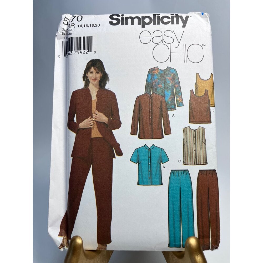 Vintage Simplicity 5970 Sewing Pattern Misses Jacket in 2 Lengths Vest Top Pants